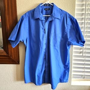 Puritan Mens Blue Short Sleeve Shirt 17.5 Neck